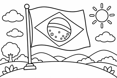 Desenho para colorir: Bandeira do Brasil