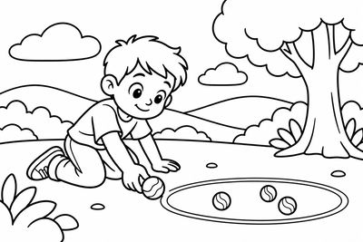 Desenho para colorir: Bolinhas de gude
