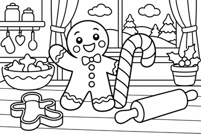 Desenho para colorir: Boneco de biscoito