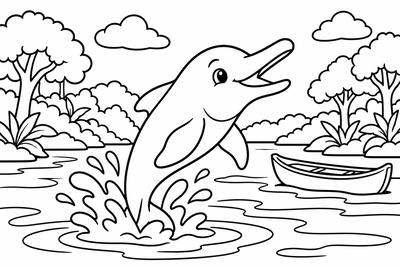 Desenho para colorir: Boto-cor-de-rosa