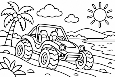 Desenho para colorir: Bugue nas dunas