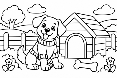 Desenho para colorir: Cachorro da fazenda