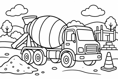 Desenho para colorir: Caminhão betoneira