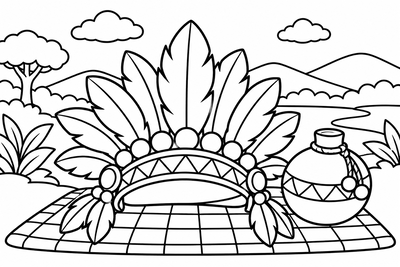 Desenho para colorir: Cocar de penas