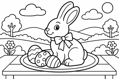 Desenho para colorir: Coelho de chocolate
