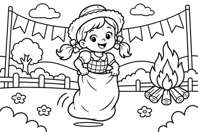 Desenho para colorir: Corrida do saco