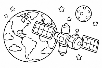 Desenho para colorir: Estação espacial