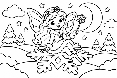 Desenho para colorir: Fada do inverno