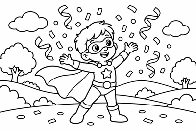 Desenho para colorir: Fantasia de super-herói