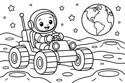 Desenho para colorir: Jipe lunar