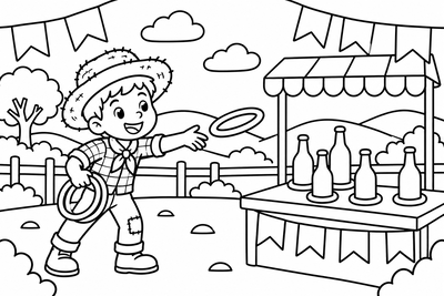 Desenho para colorir: Jogo da argola