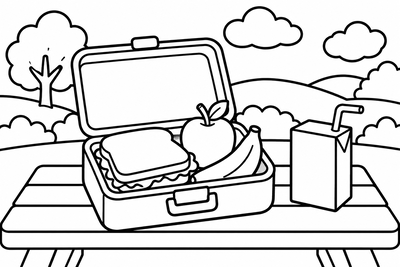 Desenho para colorir: Lancheira da escola