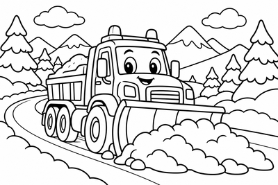 Desenho para colorir: Limpa-neve na estrada