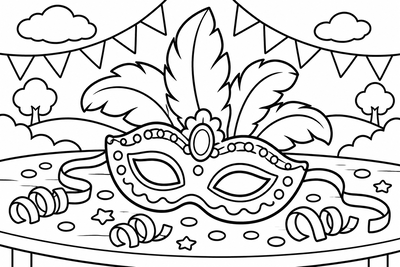 Desenho para colorir: Máscara de Carnaval
