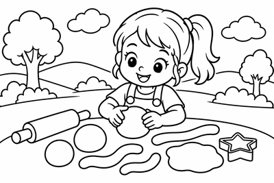 Desenho para colorir: Massinha de modelar