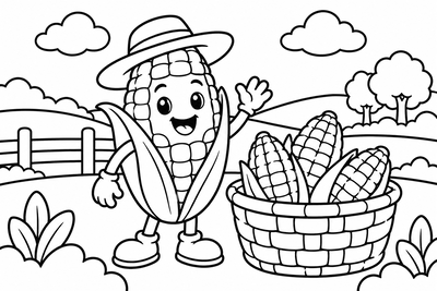 Desenho para colorir: Milho caipira