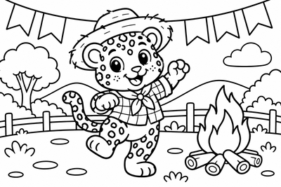 Desenho para colorir: Oncinha caipira