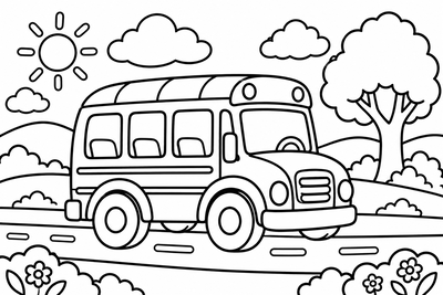 Desenho para colorir: Ônibus escolar