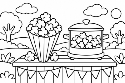 Desenho para colorir: Pipoca da festa junina