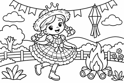 Desenho para colorir: Princesa caipira