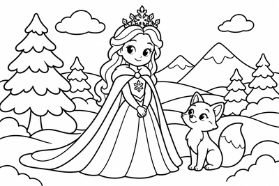 Desenho para colorir: Princesa do gelo