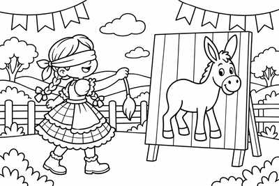 Desenho para colorir: Rabo do burro