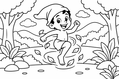 Desenho para colorir: Saci-Pererê