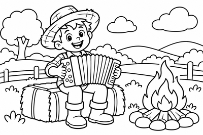 Desenho para colorir: Sanfoneiro na festa junina