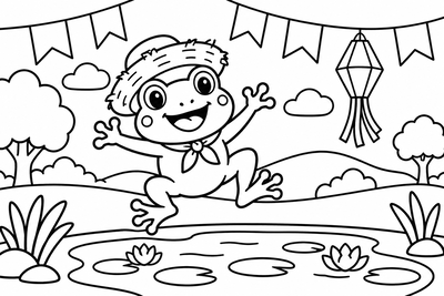 Desenho para colorir: Sapinho caipira