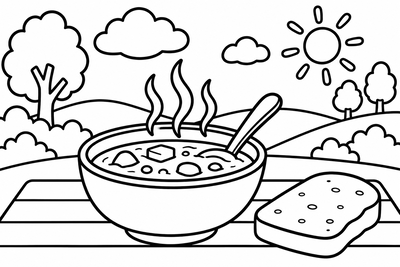 Desenho para colorir: Sopa quentinha