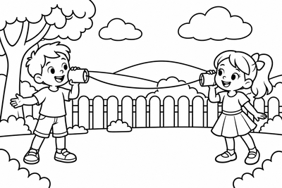 Desenho para colorir: Telefone de lata