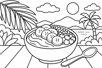 Desenho para colorir: Tigela de açaí