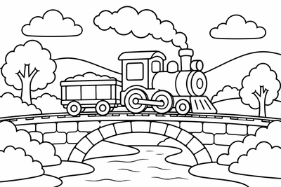 Desenho para colorir: Trem a vapor